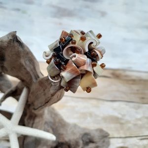 Shell & Bead Cluster Ring